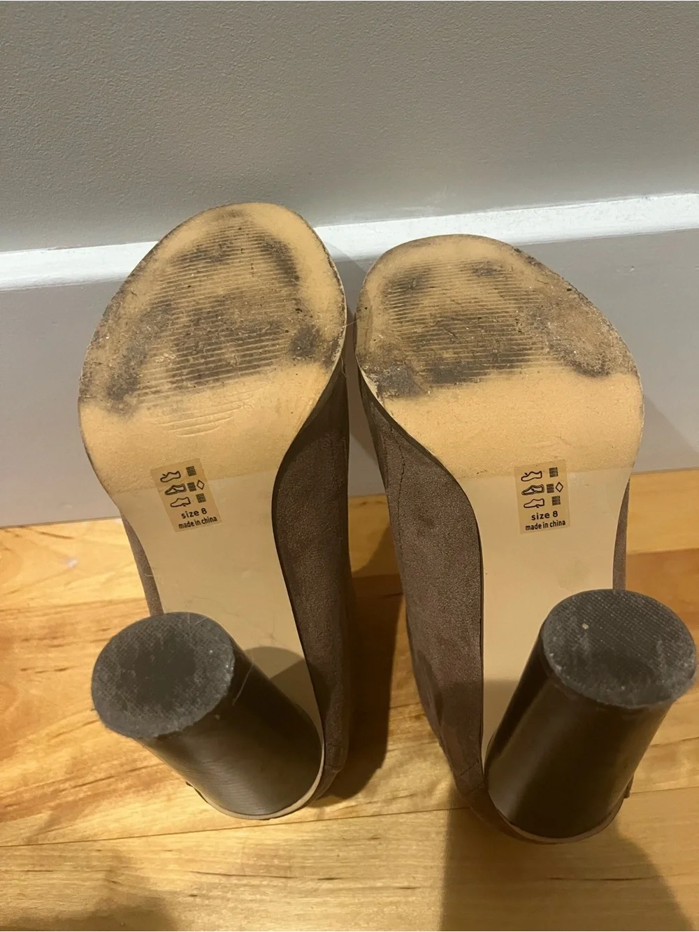 Suede Taupe Ankle Booties with Side Zip - Women